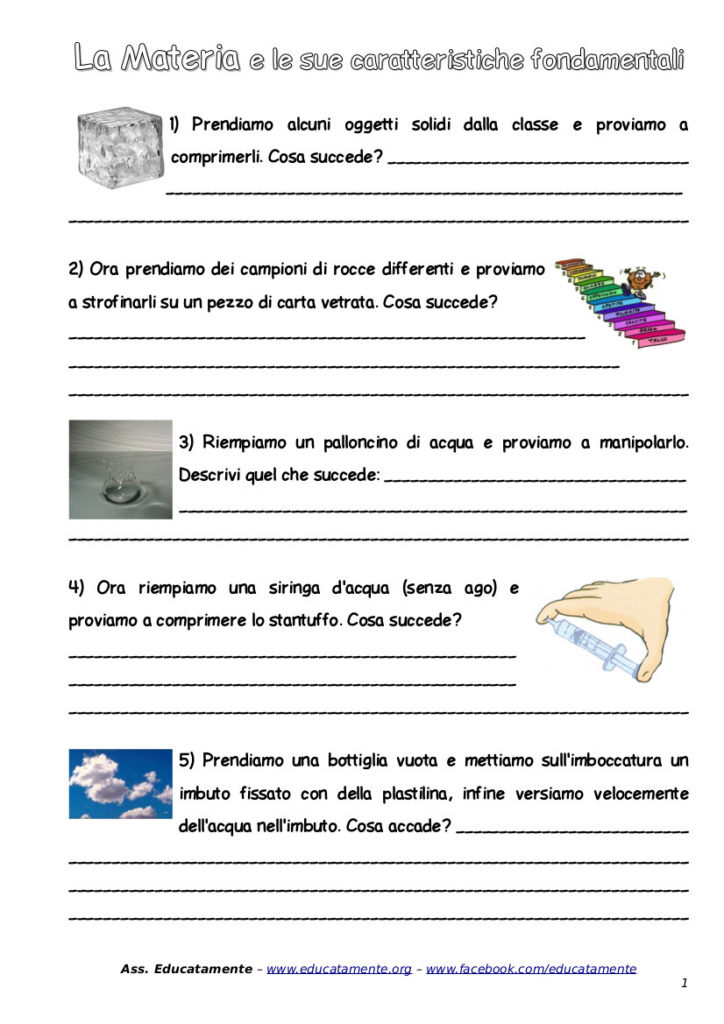 Scheda Didattica Gli Stati Della Materia